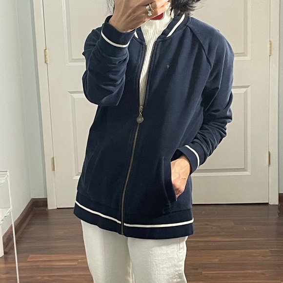 Converse Jackets & Blazers - Converse Vintage Navy Stadium Sweatshirt Jacket L